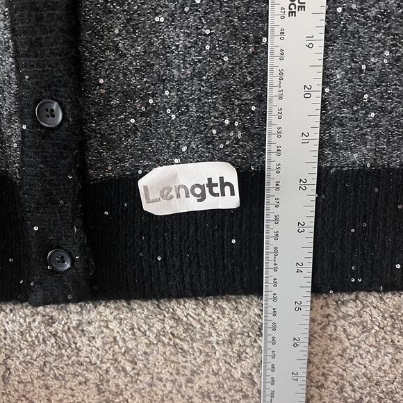 Torrid Women L Glam Party Holiday Sequin Striped Vegan Cashmere Cardigan Sweater - Picture 10 of 10